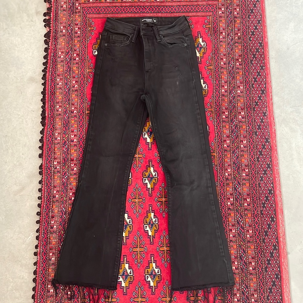 High waisted black denim